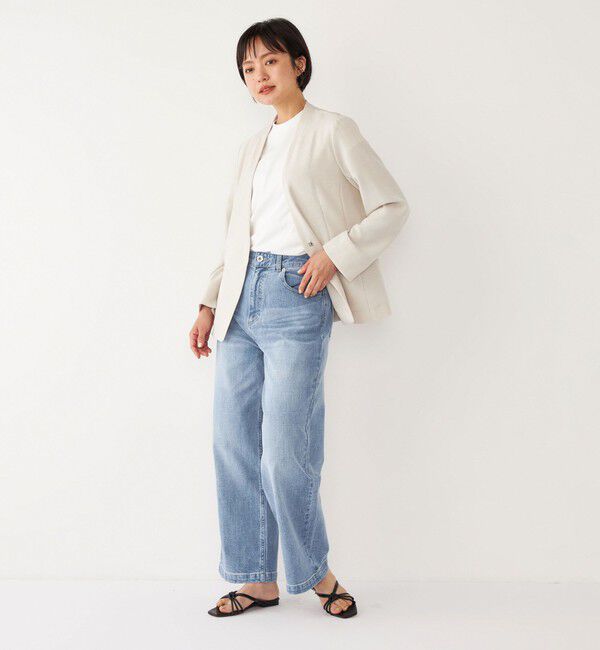 SHIPS Colors 「SHIPS Colors:〈洗濯機可能〉リネン ライク ジャケット◇」|ノーカラージャケット|