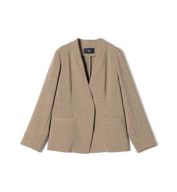 SHIPS Colors 「SHIPS Colors:〈洗濯機可能〉リネン ライク ジャケット◇」|ノーカラージャケット|