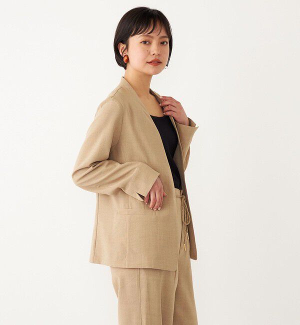 SHIPS Colors 「SHIPS Colors:〈洗濯機可能〉リネン ライク ジャケット◇」|ノーカラージャケット|