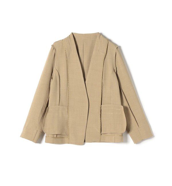 SHIPS Colors 「SHIPS Colors:〈洗濯機可能〉リネン ライク ジャケット◇」|ノーカラージャケット|