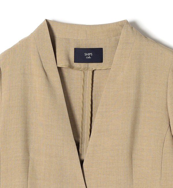 SHIPS Colors 「SHIPS Colors:〈洗濯機可能〉リネン ライク ジャケット◇」|ノーカラージャケット|
