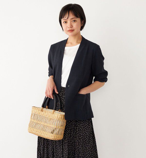 SHIPS Colors 「SHIPS Colors:〈洗濯機可能〉リネン ライク ジャケット◇」|ノーカラージャケット|