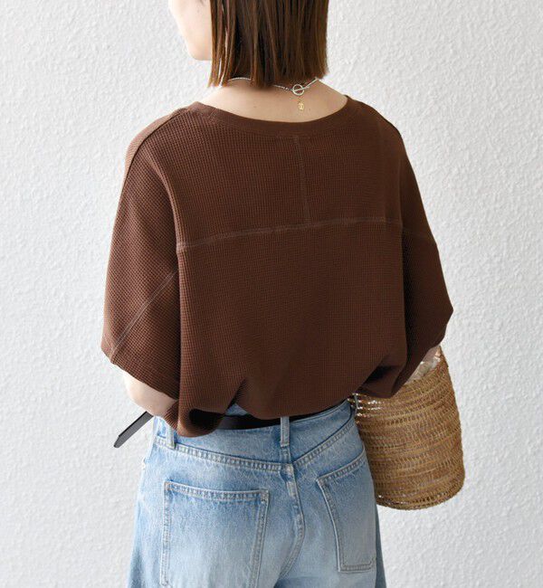 SHIPS any「【WEB限定】SHIPS any:〈洗濯機可能〉ワッフル ワイド TEE」|Tシャツ・カットソー|