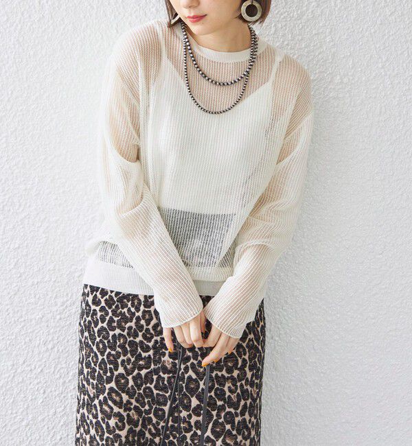SHIPS for women「【SHIPS別注】ANNUAL:シアー メッシュ プルオーバー ◇」|ニット・セーター|オフホワイト
