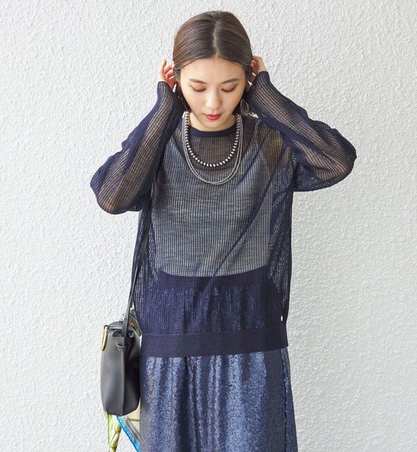 SHIPS for women「【SHIPS別注】ANNUAL:シアー メッシュ プルオーバー ◇」|ニット・セーター|