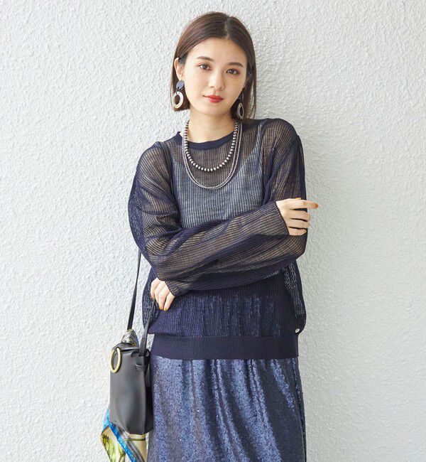 SHIPS for women「【SHIPS別注】ANNUAL:シアー メッシュ プルオーバー ◇」|ニット・セーター|