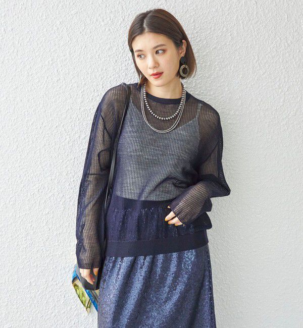 SHIPS for women「【SHIPS別注】ANNUAL:シアー メッシュ プルオーバー ◇」|ニット・セーター|