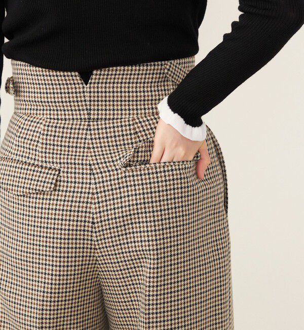 quaranciel「quaranciel:〈洗濯機可能〉チェック ハイウエスト ワイドパンツ」|その他|