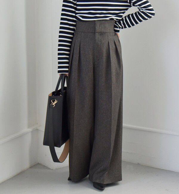 quaranciel「quaranciel:〈洗濯機可能〉チェック ハイウエスト ワイドパンツ」|その他|