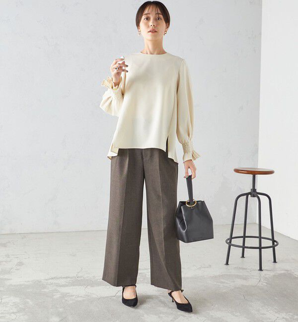 SHIPS for women「〈手洗い可能〉キャンディ スリーブ ブラウス &times; パンツ セットアップ」|シャツ・ブラウス|