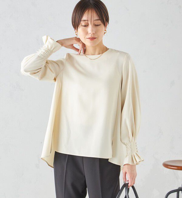 SHIPS for women「〈手洗い可能〉キャンディ スリーブ ブラウス &times; パンツ セットアップ」|シャツ・ブラウス|