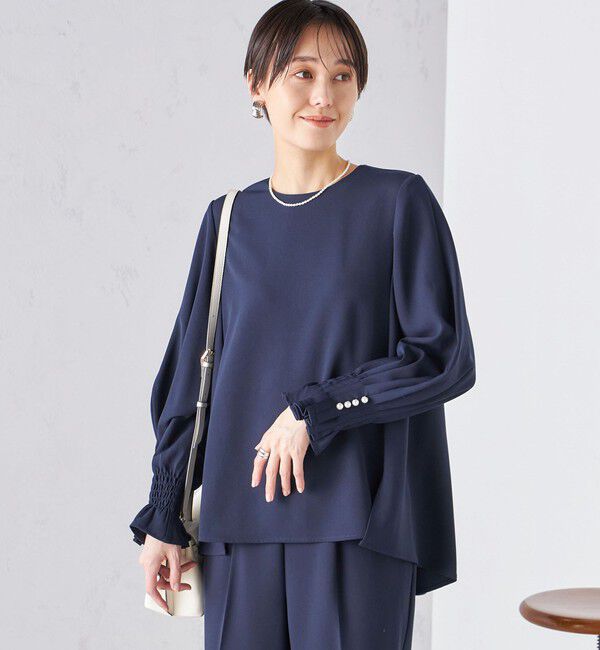 SHIPS for women「〈手洗い可能〉キャンディ スリーブ ブラウス &times; パンツ セットアップ」|シャツ・ブラウス|