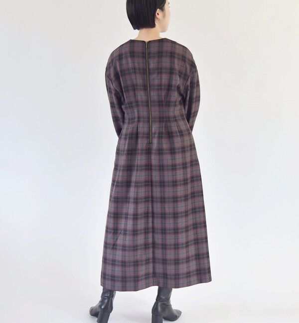 quaranciel「quaranciel:〈手洗い可能〉チェック シェイプ ワンピース」|ワンピース|