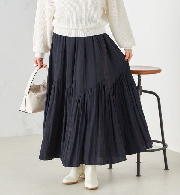 SHIPS for women「〈手洗い可能〉割繊 バイアス 切替 フレア スカート 24SS ◇」|スカート|