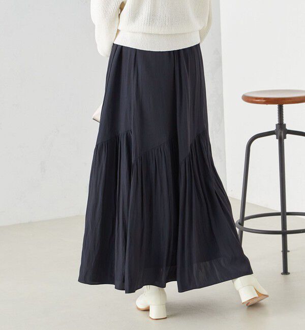 SHIPS for women「〈手洗い可能〉割繊 バイアス 切替 フレア スカート 24SS ◇」|スカート|