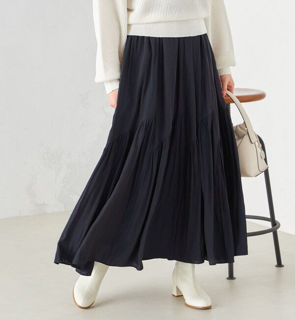 SHIPS for women「〈手洗い可能〉割繊 バイアス 切替 フレア スカート 24SS ◇」|スカート|