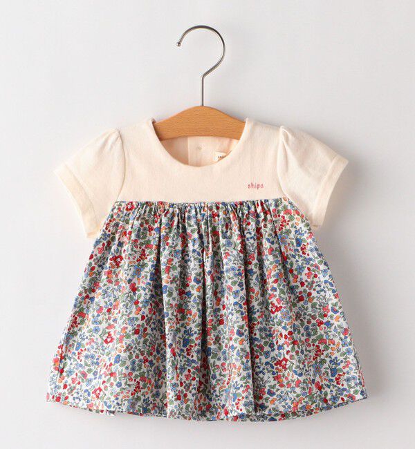 SHIPS KIDS「SHIPS KIDS:70～80cm / フラワー 半袖 セット ロンパース」|ロンパース|