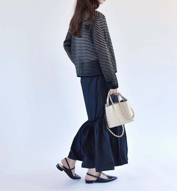 quaranciel「quaranciel:〈手洗い可能〉シアー ボーダー カーディガン」|カーディガン|