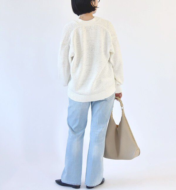 quaranciel「quaranciel:〈手洗い可能〉テープヤーン Vネック ルーズ プルオーバー」|ニット・セーター|