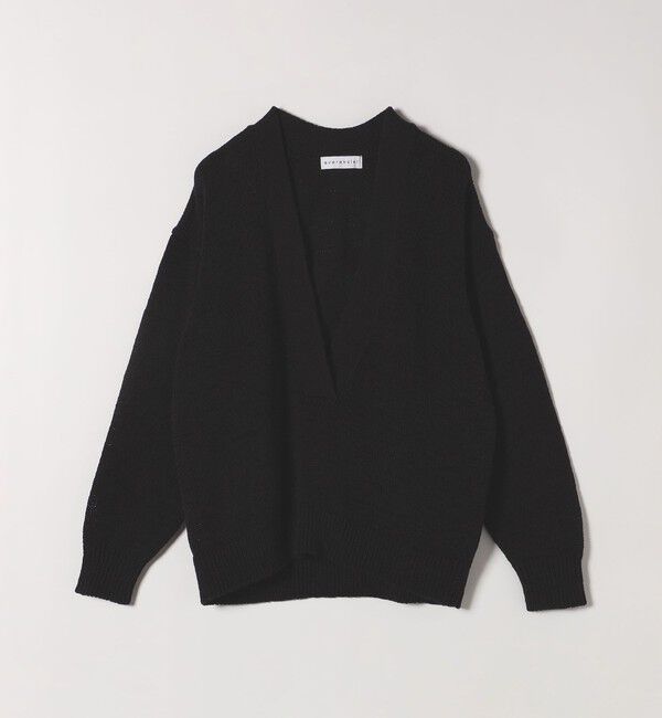 quaranciel「quaranciel:〈手洗い可能〉テープヤーン Vネック ルーズ プルオーバー」|ニット・セーター|