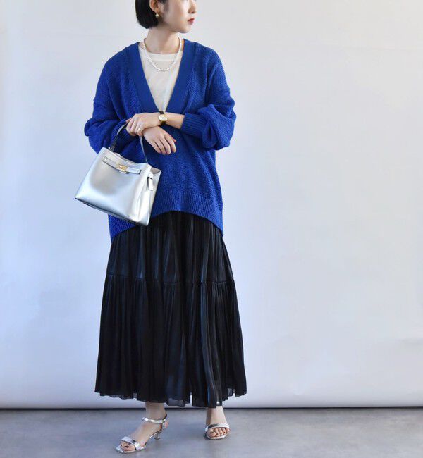 quaranciel「quaranciel:〈手洗い可能〉テープヤーン Vネック ルーズ プルオーバー」|ニット・セーター|