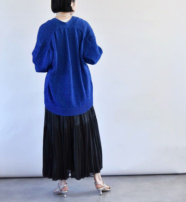 quaranciel「quaranciel:〈手洗い可能〉テープヤーン Vネック ルーズ プルオーバー」|ニット・セーター|