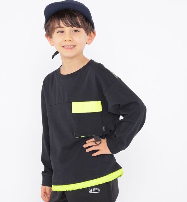 SHIPS KIDS「SHIPS KIDS:100～130cm / クールタッチ 長袖 TEE」|Tシャツ・カットソー|ブラック