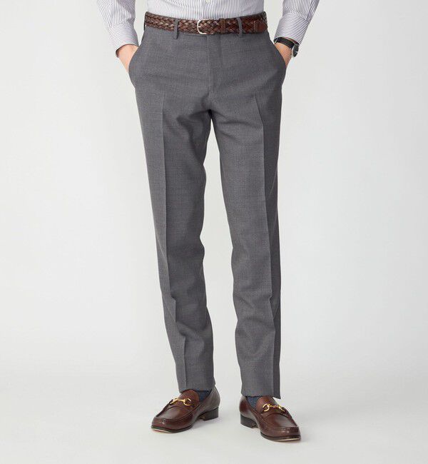 SHIPS「SHIPS: 〈手洗い可能〉ラスティック ウォッシャブル ストレッチ パンツ(無地)」|スラックス|グレー系