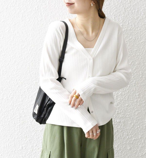 SHIPS any「SHIPS any:〈洗濯機可能〉テレコ ベアトップ セット カーディガン」|カーディガン|