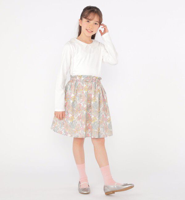 SHIPS KIDS「SHIPS KIDS:140～150cm / レース カラー 長袖 TEE」|Tシャツ・カットソー|