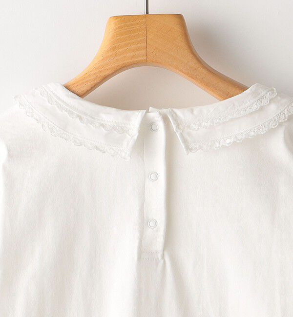 SHIPS KIDS「SHIPS KIDS:140～150cm / レース カラー 長袖 TEE」|Tシャツ・カットソー|