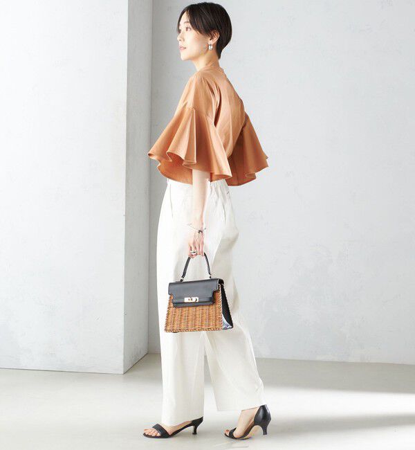 SHIPS for women「〈手洗い可能〉PLA スムース シアー コンビ スリーブ プルオーバー 」|Tシャツ・カットソー|