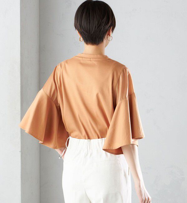 SHIPS for women「〈手洗い可能〉PLA スムース シアー コンビ スリーブ プルオーバー 」|Tシャツ・カットソー|