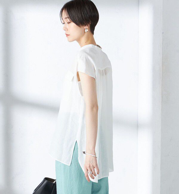 SHIPS for women「〈手洗い可能〉ラミー ポケット ノースリーブ ブラウス」|シャツ・ブラウス|