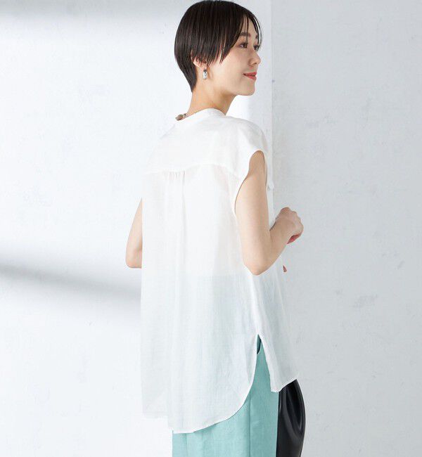 SHIPS for women「〈手洗い可能〉ラミー ポケット ノースリーブ ブラウス」|シャツ・ブラウス|