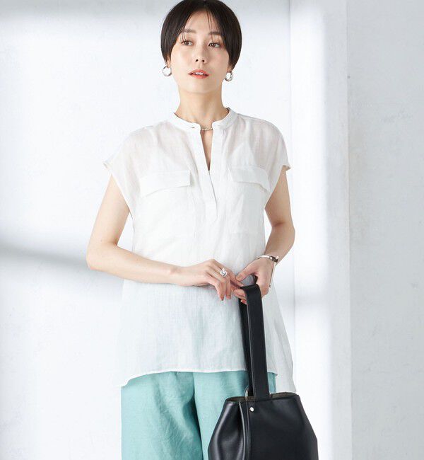 SHIPS for women「〈手洗い可能〉ラミー ポケット ノースリーブ ブラウス」|シャツ・ブラウス|