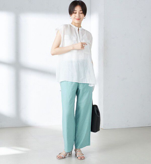 SHIPS for women「〈手洗い可能〉ラミー ポケット ノースリーブ ブラウス」|シャツ・ブラウス|