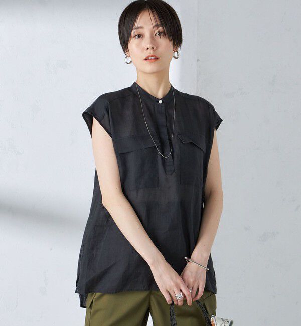 SHIPS for women「〈手洗い可能〉ラミー ポケット ノースリーブ ブラウス」|シャツ・ブラウス|