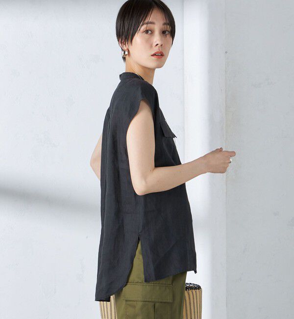 SHIPS for women「〈手洗い可能〉ラミー ポケット ノースリーブ ブラウス」|シャツ・ブラウス|