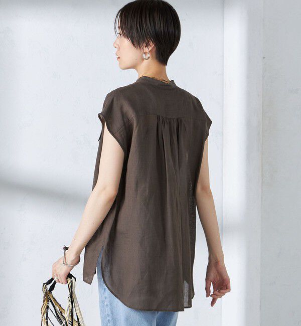 SHIPS for women「〈手洗い可能〉ラミー ポケット ノースリーブ ブラウス」|シャツ・ブラウス|