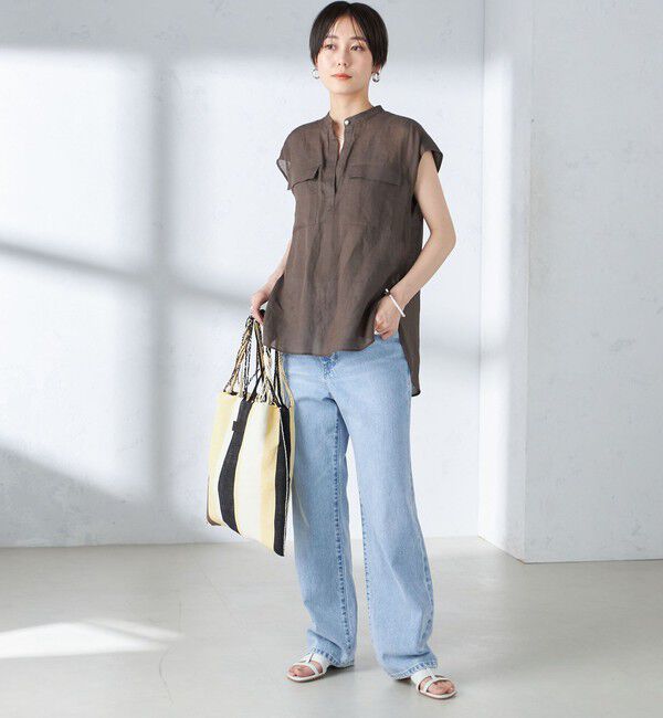 SHIPS for women「〈手洗い可能〉ラミー ポケット ノースリーブ ブラウス」|シャツ・ブラウス|