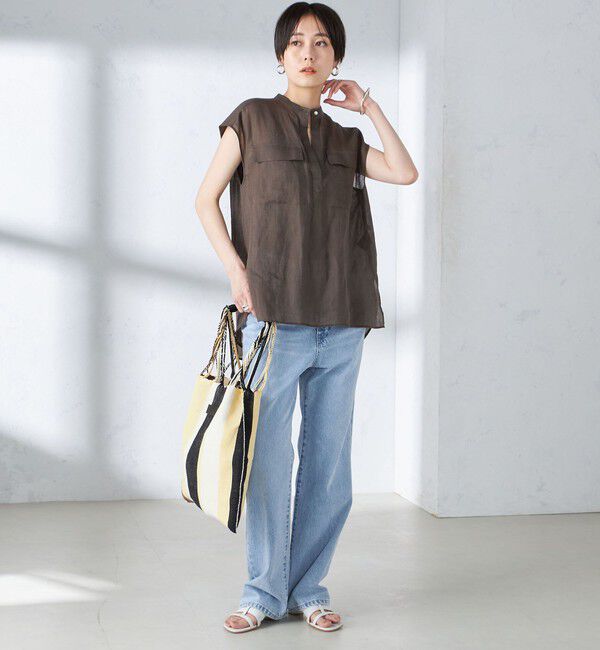 SHIPS for women「〈手洗い可能〉ラミー ポケット ノースリーブ ブラウス」|シャツ・ブラウス|