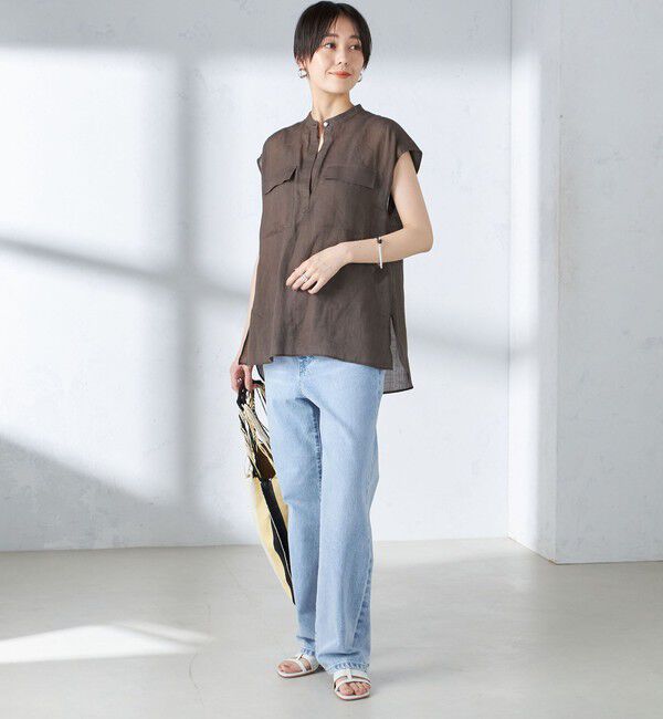 SHIPS for women「〈手洗い可能〉ラミー ポケット ノースリーブ ブラウス」|シャツ・ブラウス|