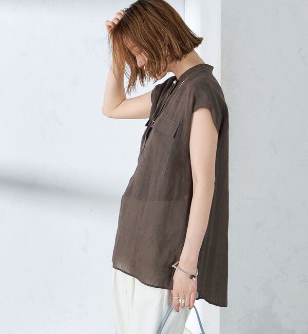 SHIPS for women「〈手洗い可能〉ラミー ポケット ノースリーブ ブラウス」|シャツ・ブラウス|