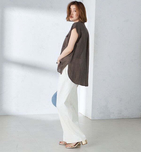 SHIPS for women「〈手洗い可能〉ラミー ポケット ノースリーブ ブラウス」|シャツ・ブラウス|