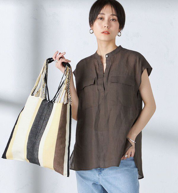 SHIPS for women「〈手洗い可能〉ラミー ポケット ノースリーブ ブラウス」|シャツ・ブラウス|