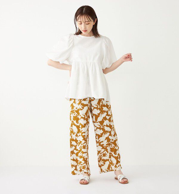 SHIPS Colors 「SHIPS Colors:〈洗濯機可能〉サッカー パフスリーブ ペプラム トップス◇」|シャツ・ブラウス|