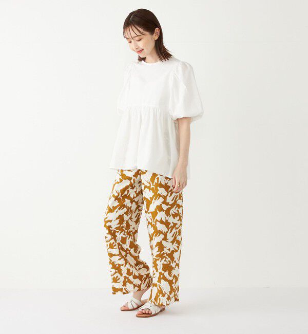 SHIPS Colors 「SHIPS Colors:〈洗濯機可能〉サッカー パフスリーブ ペプラム トップス◇」|シャツ・ブラウス|