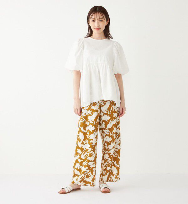 SHIPS Colors 「SHIPS Colors:〈洗濯機可能〉サッカー パフスリーブ ペプラム トップス◇」|シャツ・ブラウス|