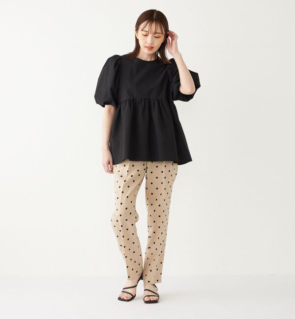 SHIPS Colors 「SHIPS Colors:〈洗濯機可能〉サッカー パフスリーブ ペプラム トップス◇」|シャツ・ブラウス|